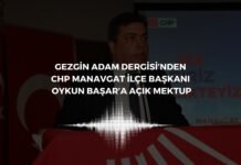 GEZGİN ADAM DERGİSİNDEN OYKUN BAŞAR’A AÇIK MEKTUP